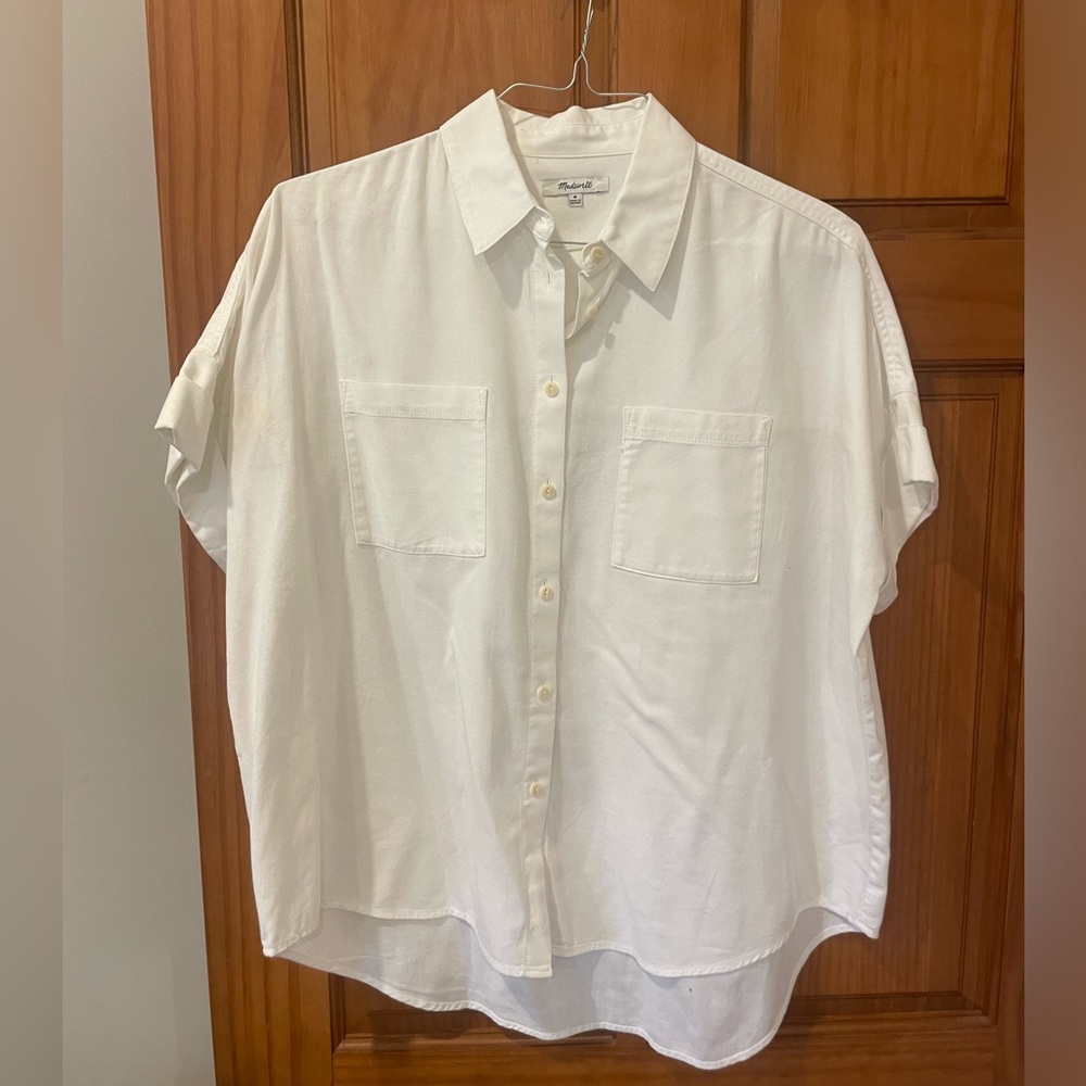 Madewell Oversize Boxy Short Sleeve Button-Up Shirt
